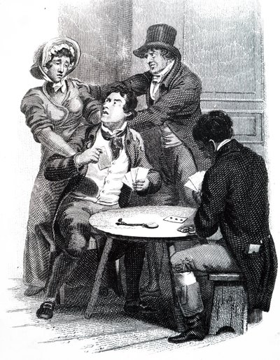 A Wife Trying to Remove Her Husband from the Gaming Table by Unbekannt