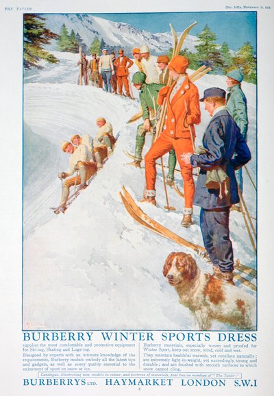 Advert for Burberry winter sports dress, 1928 by Unbekannt