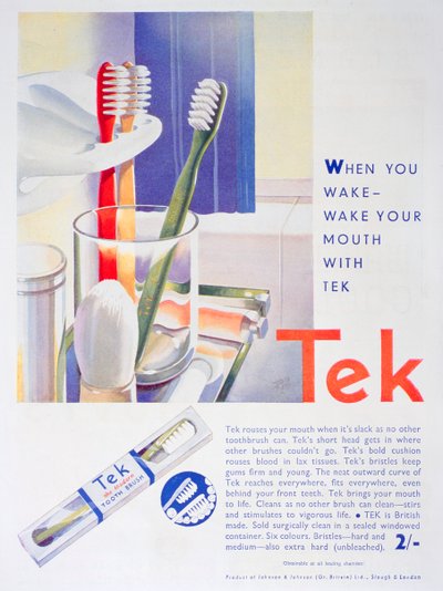 Advert for Tek Toothbrushes, by Johnson and Johnson by Unbekannt