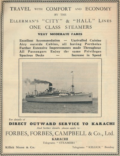 Advertisement for Ellermans Steamers by Unbekannt