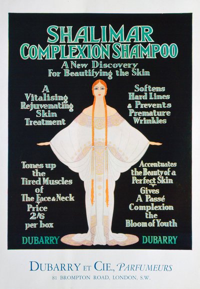 Advertisement for Shalimar complexion shampoo by Dubarry, 1930 by Unbekannt