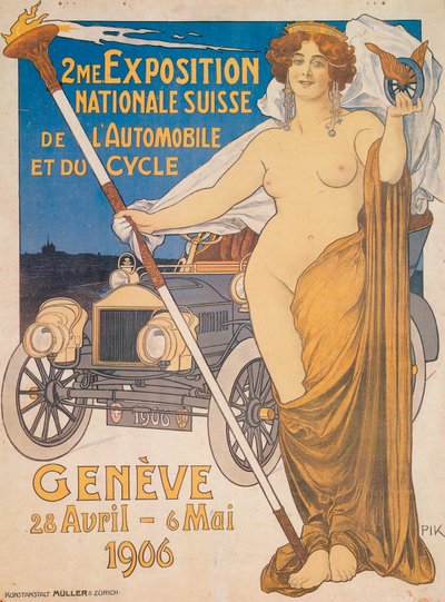 Advertisement for the Second Swiss National Car and Bicycle Exposition, Geneva by Unbekannt