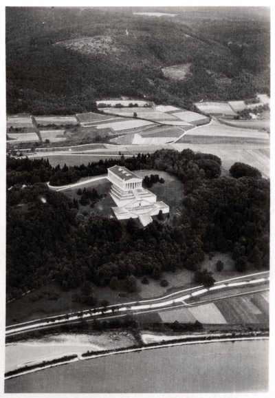 Aerial View of the Walhalla Temple, near Regensburg, Germany, from a Zeppelin, c1931 by Unbekannt