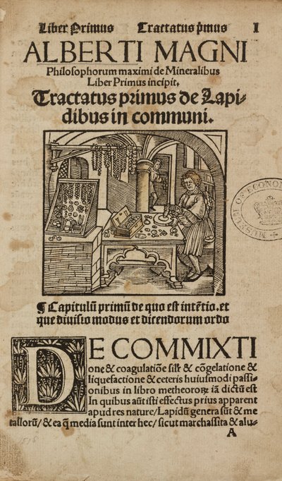 Alchemy & Early Chemistry Title Page to a Medieval German Work on Mineralogy and Alchemy by Unbekannt