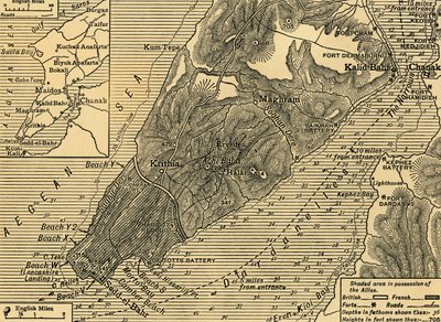 Allied Positions on the Gallipoli Peninsula in Turkey, First World War, July 1915, c1920 by Unbekannt