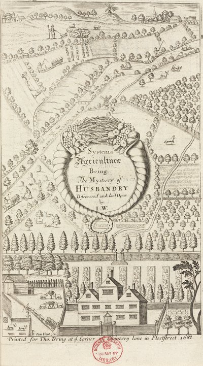 Arable Farming, Sowing & Growing Frontispiece to a Book on Agriculture by Unbekannt