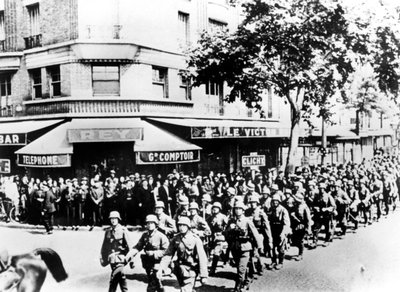 Arrival of the First German Troops in Paris, June 1940 by Unbekannt