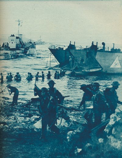 As the Sun Came Up On Invasion Day: With Pick and Shovel the Way is Cleared by Unbekannt