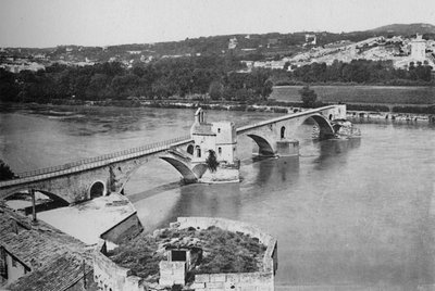 Avignon - St. Benezet Bridge and Rhone Valley, View Taken From Doms Fort by Unbekannt