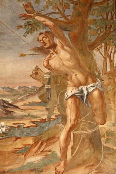 Basilica di Santa Caterina: Fresco in the Cloister Painted by Br. Joseph of Gravina in 1696 by Unbekannt
