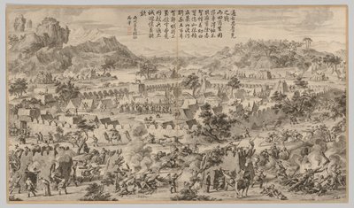 Battle at Tunggushi Luke: from Battle Scenes of the Quelling of the Rebellions by Unbekannt