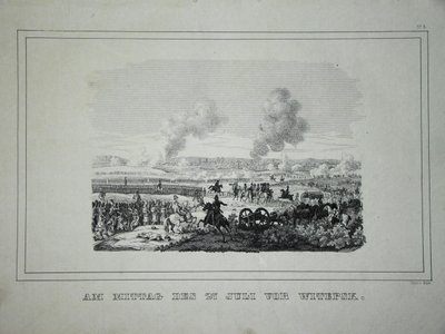 Battle between Russian troops and French cavalry near Ostrovno by Unbekannt