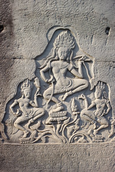 Celestial Dancers Carved into a Pillar in Bayon, Siem Reap, Cambodia by Unbekannt