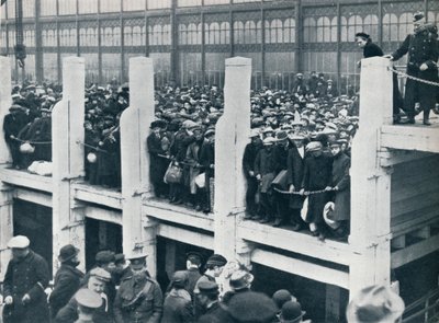 Belgian Refugees on the Harbour at Ostend Waiting for a Boat to Take Them to England by Unbekannt