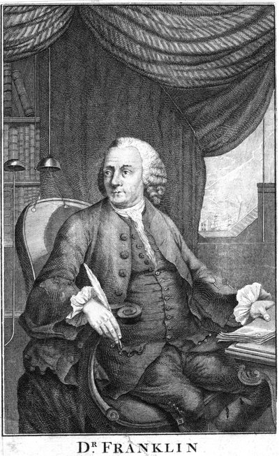 Benjamin Franklin, American scientist, inventor and statesman, late 18th century by Unbekannt
