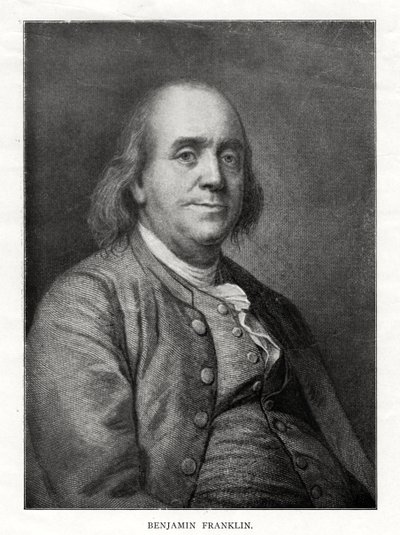 Benjamin Franklin, American statesman, printer and scientist by Unbekannt