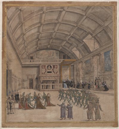 Binche Palace during the celebrations in August 1549, 1549 by Unbekannt