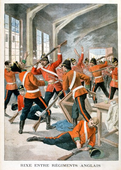 Brawl between British army regiments, 1901 by Unbekannt