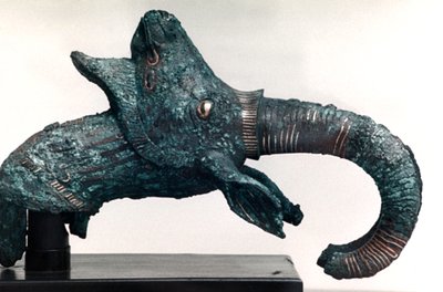 Bronze Sculpture with Gold Incrustations by Unbekannt