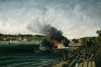 Burning of the Sidewheeler Henry Clay by Unbekannt