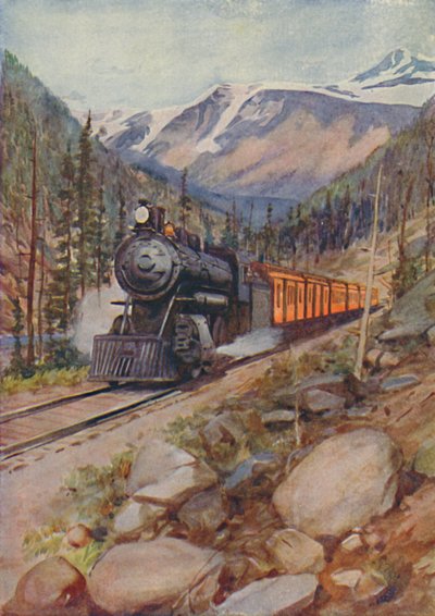 C.P.R. Train in the Rockies, 1924 by Unbekannt