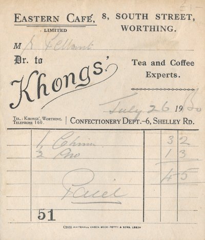 Cafe Receipt by Unbekannt