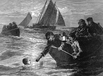 Captain Matthew Webb, the first man to swim the English Channel, 1875 by Unbekannt
