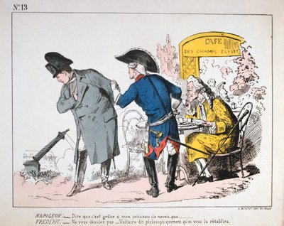 Caricature of Napoleon I watching the fall of the Colonne de Vendome, Paris Commune by Unbekannt