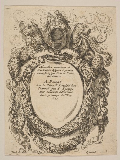 Cartouche with Title: Nouvelles inventions de Cartouches, 17th century by Unbekannt