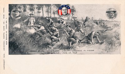 Charge of the Rough Riders Upon the Spaniards in Ambush, La Quasina, June 24, 1898 by Unbekannt