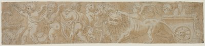 Chariot Drawn by Lions with Amorini (recto) Partial Architectural Study (verso), first half 1500s by Unbekannt