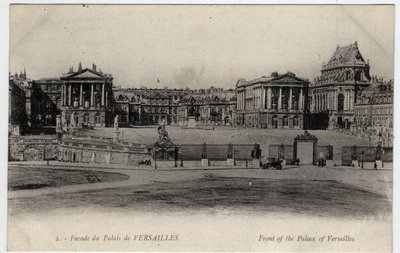 Chateau de Versailles: view of the facade - Postcard late 19th-beginning 20th century by Unbekannt