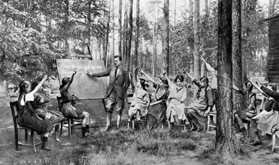Children Taking English Lessons in the Forest of Charlottenburg, Berlin, Germany, 1922 by Unbekannt