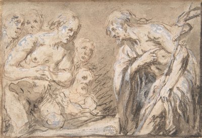 Christ in Limbo (Recto), Saint with Rosary (Verso), 17th century by Unbekannt