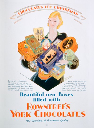 Christmas Advert for Rowntrees York Chocolates, 1928 by Unbekannt