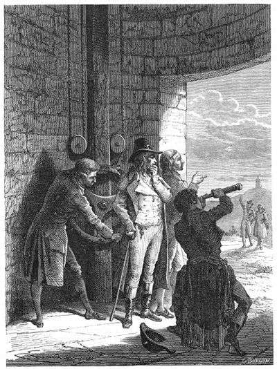 Claude Chappe Demonstrating His Optical Telegraph Semaphore System in 1793, c1870 by Unbekannt