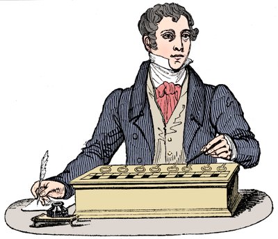 Clerk Using a Pascal Adding Machine by Unbekannt