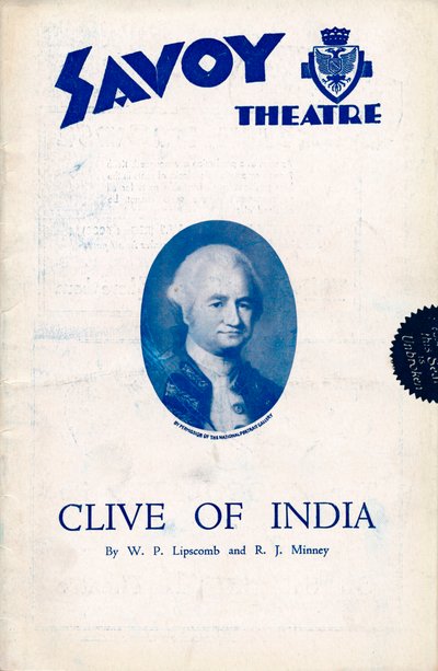 Clive of India Programme for the Savoy Theatre, 1934 by Unbekannt