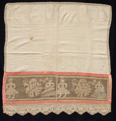 Cloth with Border of Female Figures and Peacocks by Unbekannt