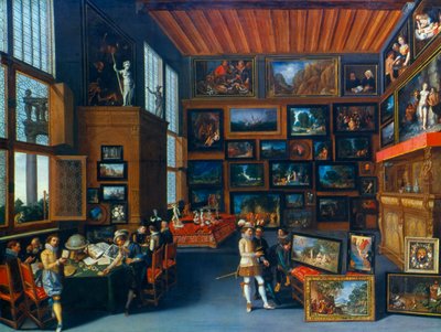 Cognoscenti in a Room Hung with Pictures by Unbekannt