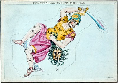 Constellation of Perseus, Showing Him Carrying the Head of Medusa by Unbekannt