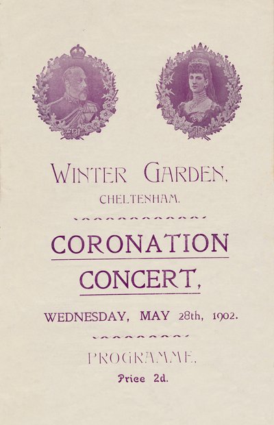 Cover of Programme for a Coronation Concert at the Winter Garden, Cheltenham, 1902 by Unbekannt