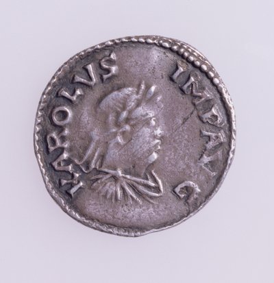 Denier of Charlemagne obverse showing a portrait of Charlemagne, Quentovic Mint 768-814 by Unbekannt