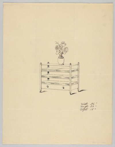 Design for Three-Tiered Table with Vase and Flowers, 1900–05 by Unbekannt