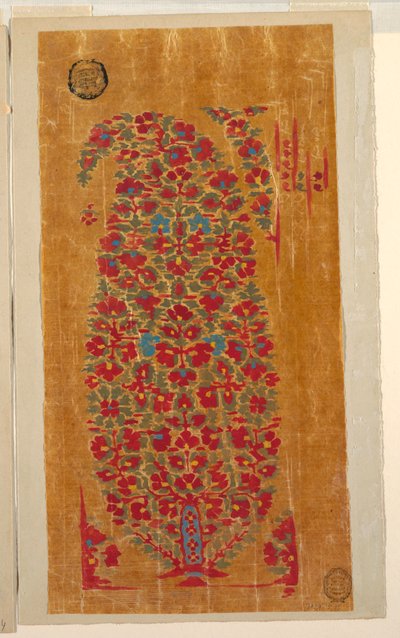 Design for Woven Shawl with Indianizing Motifs by Unbekannt