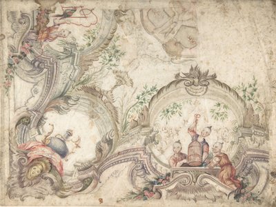 Design for a Ceiling Decoration with Chinoiseries by Unbekannt