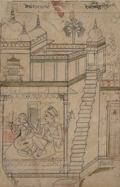 Desvarari Ragini: Folio from a ragamala series Garland of Musical Modes, early 18th century by Unbekannt