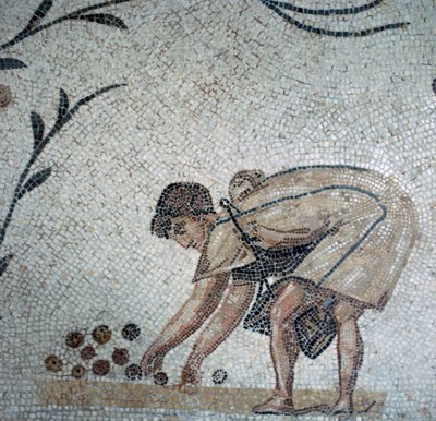 (Detail) Roman Mosaic Showing Fruit-Gathering, 2nd Century by Unbekannt