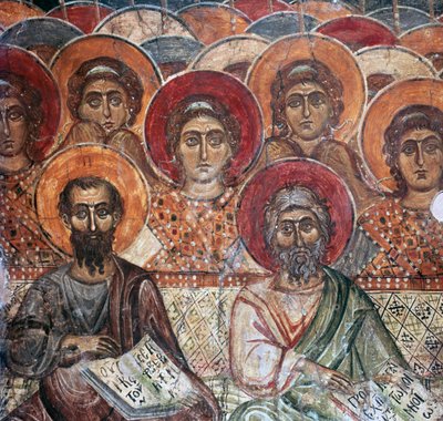 (Detail) Fresco of Saints in Paradise, 13th Century by Unbekannt