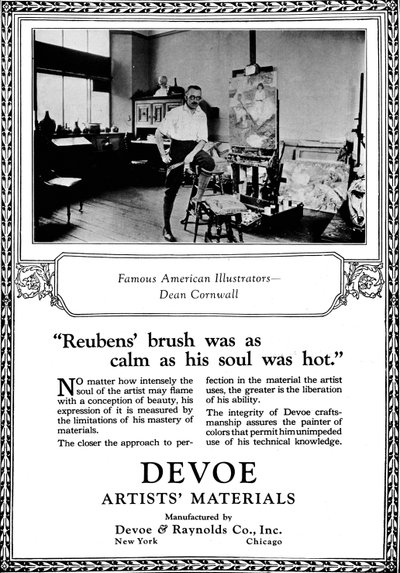 Devoe Artists Materials: Famous American Illustrators - Dean Cornwell, c.1923 by Unbekannt